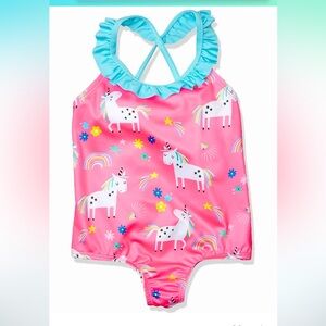 NWT Wippette Girls Baby One Piece Swimsuits with Ruffles Sz 12mos